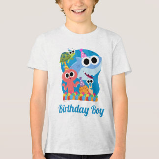 Super eenvoudig | Finny the Shark Confetti Verjaar Tri-Blend Shirt