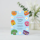 Super eenvoudig | Noodle & Pals Blauwe Bloemen Ver Briefkaart (Staand voorkant)