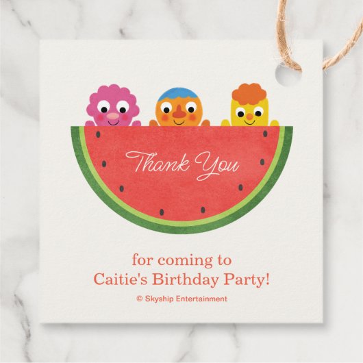 Super eenvoudig | Noodle & Pals Watermelon Party Bedankjes Labels (Achterkant)