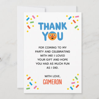 Super Eenvoudige Noodle & Pals Confetti 1e Verjaar Bedankkaart