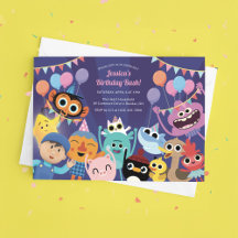 Super eenvoudige personages feestelijke verjaardag