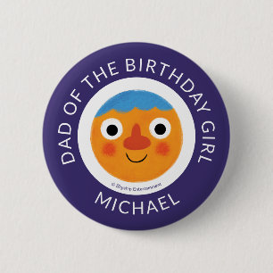 Super eenvoudige personages feestelijke verjaardag ronde button 5,7 cm