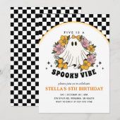 Super Éffrayant Fille Halloween Invitation Anniver (Devant / Derrière)