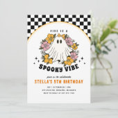 Super Éffrayant Fille Halloween Invitation Anniver (Debout devant)