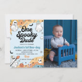 Super Éffrayant Un Fantôme 1er Invitation annivers (Devant)