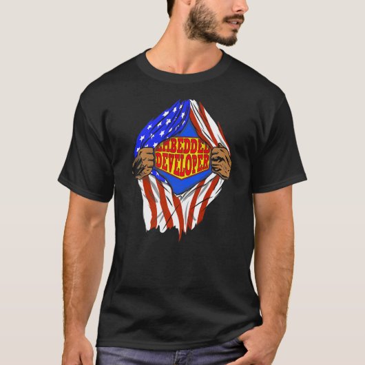 Super Embedded Developer Hero Job T-shirt (Voorkant)