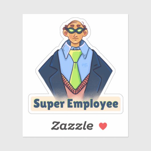 Super Employee cartoon Sticker (Vel)