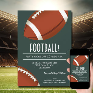 Super Fan Football spel donkergroen feest Kaart
