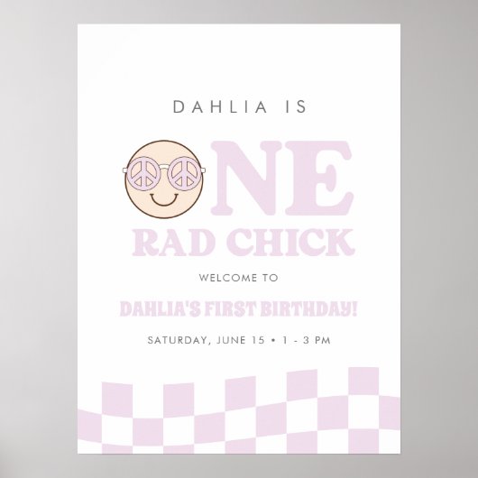 Super fille À damiers visage heureux | AFFICHE DE (Devant)