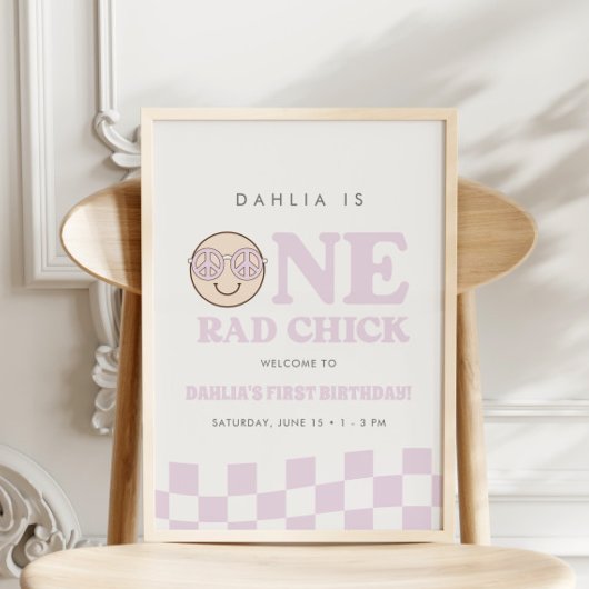 Super fille À damiers visage heureux | AFFICHE DE