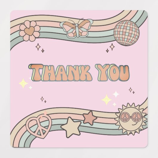 Super filles Merci Étiquette (Design 1)