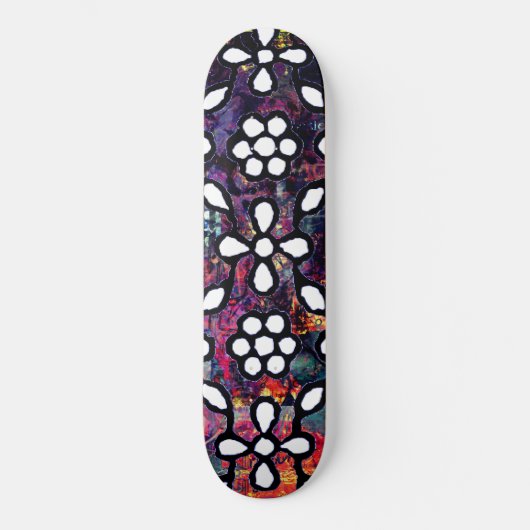 Super Floral Grunge Art Skateboard (Recto)
