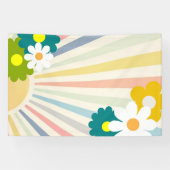 Super, floral, rétro, hippie, boho, bannière (Horizontal)