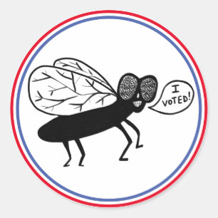 Super Fly zegt dat ik heb gestemd! Rood wit Blauw Ronde Sticker