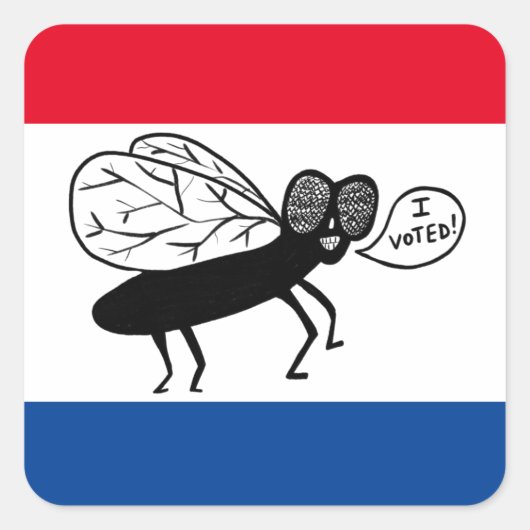 Super Fly zegt dat ik heb gestemd! Rood wit Blauw Vierkante Sticker (Voorkant)