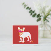 Super Frenchie Bulldog rood Visitekaartje (Staand voorkant)