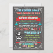 Super Fun Chalkboard - Eerste Kersthuis Kaart (Voorkant)