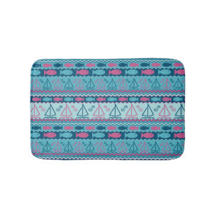 Super Fun Fish and Sailboat Pattern Badmat