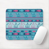 Super Fun Fish and Sailboat Pattern Muismat (Met muis)