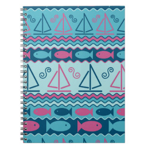 Super Fun Fish and Sailboat Pattern Notitieboek