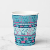 Super Fun Fish and Sailboat Pattern Papieren Bekers (Achterkant)