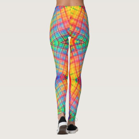 Super Funky Abstrait Arc-en-ciel Leggings (Dos)