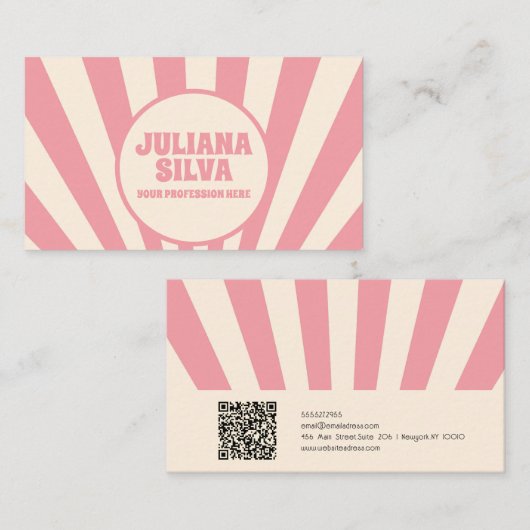 Super Funky Hippie 60 avec Carte de visite QR (Devant / Derrière)