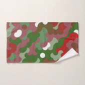 Super Funky Retro Boho Rouge et Vert Noël (Serviette à main)