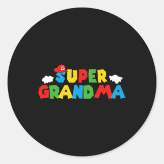 Super Gamer Oma Grappige Vrouwendag voor Moederdag Ronde Sticker