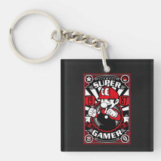 Super Gamer Retro Gaming Sleutelhanger