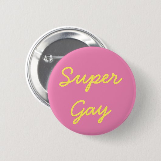 Super Gay Pride Button (Voorkant /achterkant)