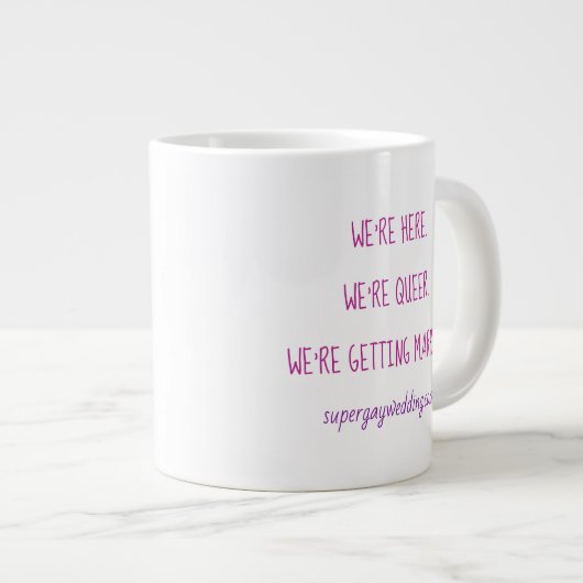 Super Gay Wedding Podcast Mok (links-Handed) (Voorkant rechts)
