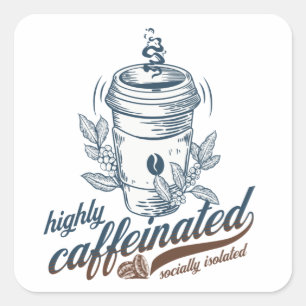 super geconcentreerd sociaal geïsoleerd grappige k vierkante sticker