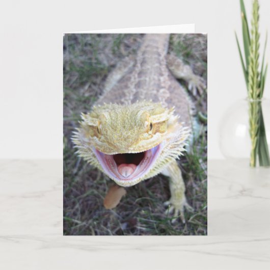 Super Gelukkige Gebaarde Draak Kaart (Voorkant)
