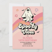super Ghost retro Halloween Invitation anniversair (Devant)
