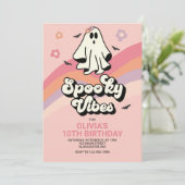 super Ghost retro Halloween Invitation anniversair (Debout devant)