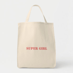 Super Girl Gedrukte Naam Tekst Boodschappentas Win Tote Bag