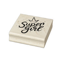 Super Girl Rubber Stamp