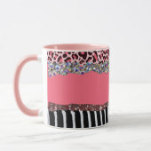 Super Girly Pink Glitter Exotic Leopard Print Mok (Links)