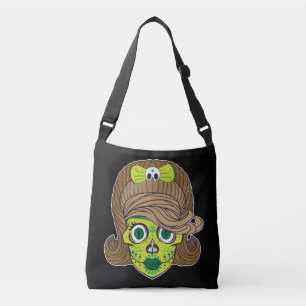 Super Girly Sugar Skull Illustratie Kunst Crossbody Tas