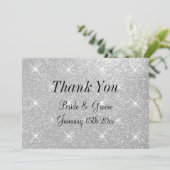 Super glamour mariage carte de remerciements (Debout devant)