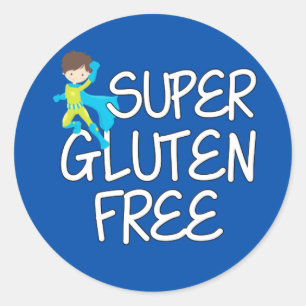 Super Gluten Free Boy Ronde Sticker