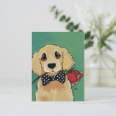 Super Golden Retriever | Carte postale Dog Art (Debout devant)