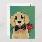 Super Golden Retriever | Carte postale Dog Art (Devant / Derrière)