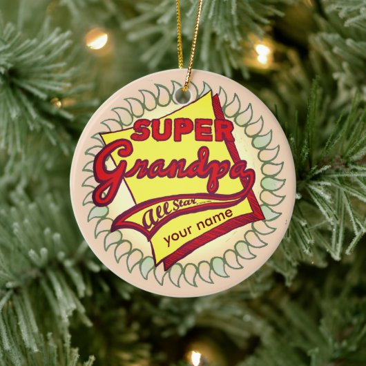Super Grandpa Keramisch Ornament (Boom)