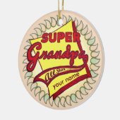 Super Grandpa Keramisch Ornament (Links)