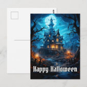 Super griezelig gelukkig Halloween spookhuis Briefkaart (Voorkant / Achterkant)