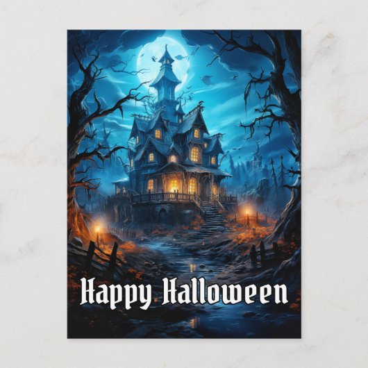Super griezelig gelukkig Halloween spookhuis Briefkaart (Voorkant)