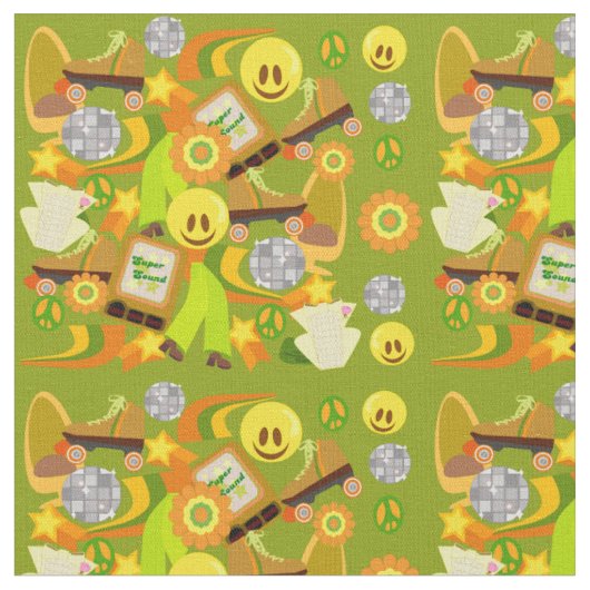 Super Groovy Seventies Mega Pattern Stof (Close Up)