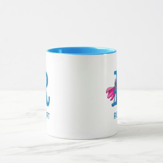 Super Grover Jouw naam en monogram R toevoegen Mok (Midden)